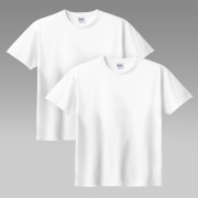 (2PACK) 7.4oz 14수 헤비 웨이트 라운드 무지 반팔티 | 화이트+화이트 1+1