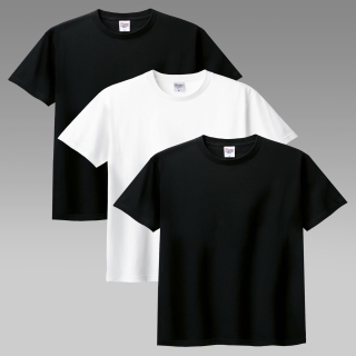 (3PACK) 7.4oz 14수 헤비 웨이트 라운드 무지 반팔티 | 블랙+화이트+블랙 1+1+1