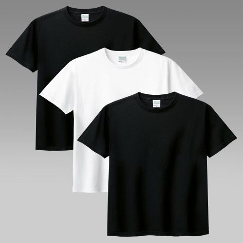(3PACK) 4.0oz 32수 기본 무지 반팔 티셔츠 | 블랙+화이트+블랙 1+1+1