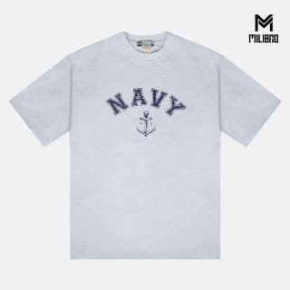 밀리브로 NAVY Anchor Crack 해군 오버핏 반팔티