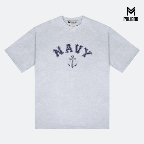 밀리브로 NAVY Anchor Crack 해군 오버핏 반팔티