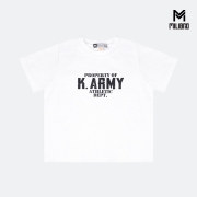 밀리브로 W K.ARMY DETP 육군 크롭 반팔티