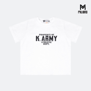 밀리브로 W K.ARMY DETP 육군 크롭 반팔티