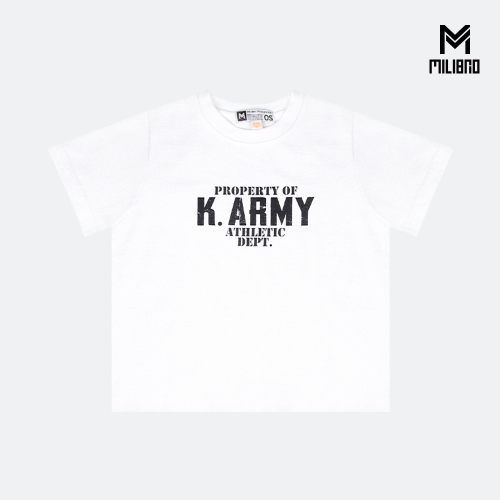 밀리브로 W K.ARMY DETP 육군 크롭 반팔티