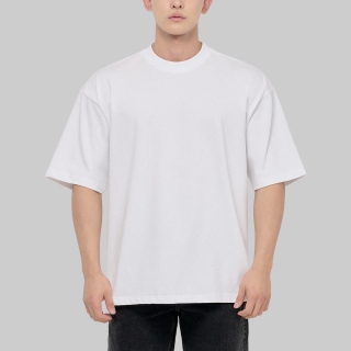 9.0oz 가먼트다이 디자이너 오버핏 반팔티 | 화이트