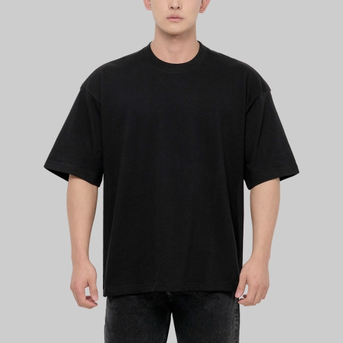 9.0oz 가먼트다이 디자이너 오버핏 반팔티 | 블랙