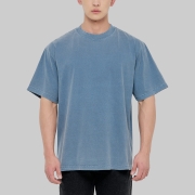 7.5oz 가먼트다이 무지 오버핏 반팔티 | 워시드데님
