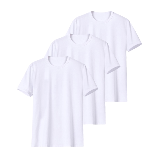 [3PACK] MOOZ 국산 20수 코마 헤비웨이트 기본 무지 남여 공용 반팔 티셔츠 l 화이트+화이트+화이트