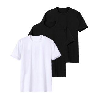 [3PACK] MOOZ 국산 20수 코마 헤비웨이트 기본 무지 남여 공용 반팔 티셔츠 l 화이트+블랙+블랙