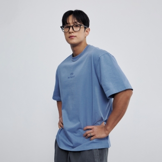 바벨 페이드 숏 슬리브 블루