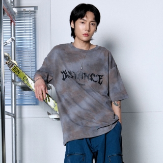투톤 믹스 타이다이 티셔츠 | 블랙브라운