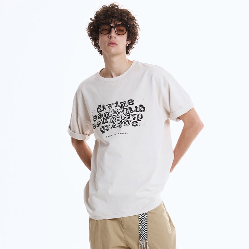 스프레드 로고 티셔츠 | 크림