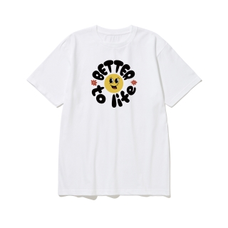 btss17 인생 즐겨요 그냥 로고 그래픽 반팔티셔츠 | 화이트