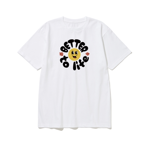 btss17 인생 즐겨요 그냥 로고 그래픽 반팔티셔츠 | 화이트