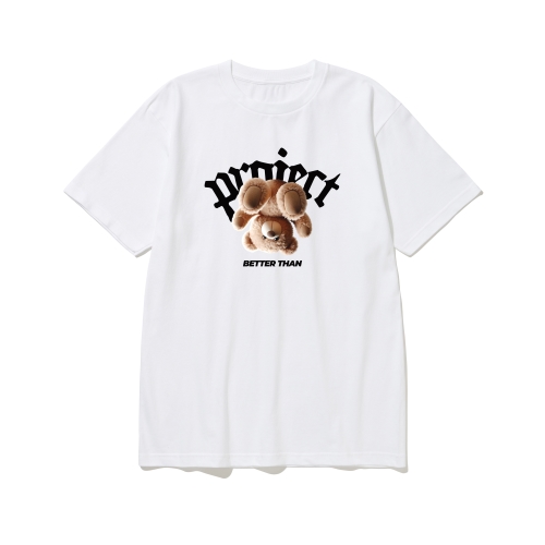 btss09 과연 곰이 귀여울까 로고 그래픽 반팔티셔츠 | 화이트