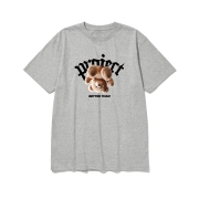 btss09 과연 곰이 귀여울까 로고 그래픽 반팔티셔츠 | 그레이