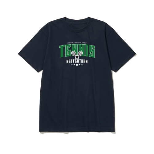 btss18 신규 업뎃 공놀이 로고 그래픽 반팔티셔츠 | 네이비