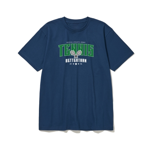 btss18 신규 업뎃 공놀이 로고 그래픽 반팔티셔츠 | 인디고블루