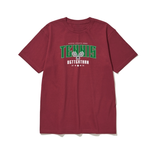 btss18 신규 업뎃 공놀이 로고 그래픽 반팔티셔츠 | 버건디