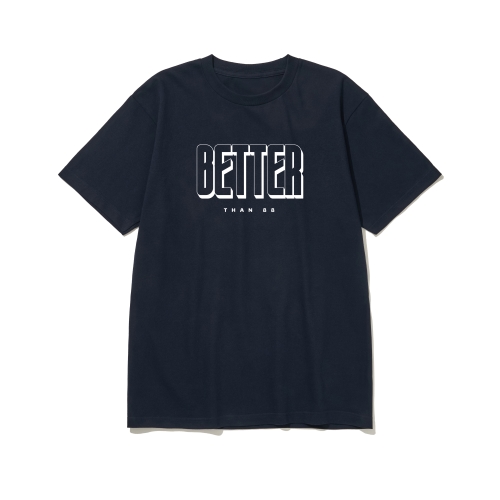 btss26 깔끔 그 잡채 로고 그래픽 반팔티셔츠 | 네이비