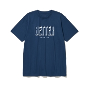 btss26 깔끔 그 잡채 로고 그래픽 반팔티셔츠 | 인디고블루