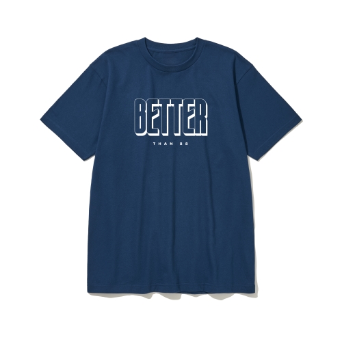 btss26 깔끔 그 잡채 로고 그래픽 반팔티셔츠 | 인디고블루