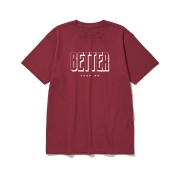 btss26 깔끔 그 잡채 로고 그래픽 반팔티셔츠 | 버건디