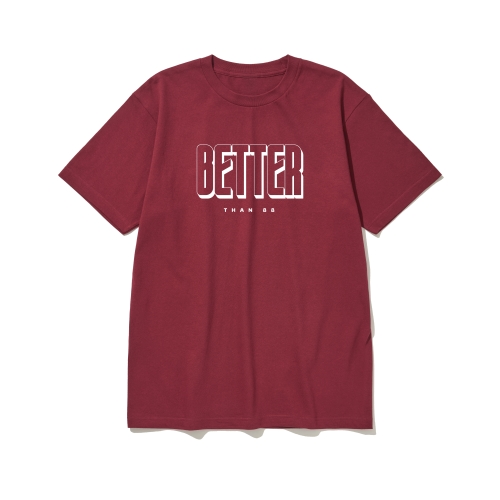btss26 깔끔 그 잡채 로고 그래픽 반팔티셔츠 | 버건디