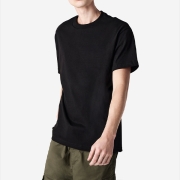 1301 무지 18수 레이어드 반팔 티셔츠 l 블랙 2XL / 3XL