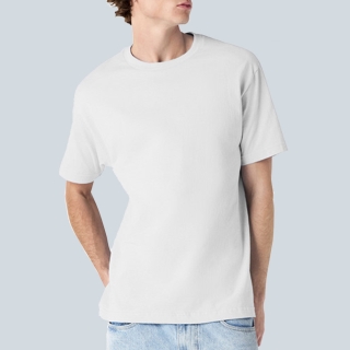 1301 무지 18수 레이어드 반팔 티셔츠 l 화이트 2XL / 3XL