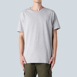 1301 무지 18수 레이어드 반팔 티셔츠 애쉬그레이 l 2XL / 3XL