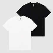 [2PACK] 1301 무지 18수 레이어드 반팔 티셔츠 l 화이트/화이트 l 2XL/3XL