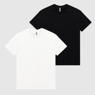 [2PACK] 1301 무지 18수 레이어드 반팔 티셔츠 l 블랙/블랙 l 2XL/3XL