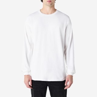 2400 오버핏 18수 무지 긴팔 라운드 티셔츠 2XL, 3XL | 화이트