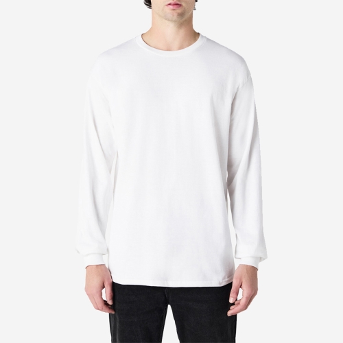 2400 오버핏 18수 무지 긴팔 라운드 티셔츠 2XL, 3XL | 화이트