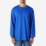 2400 오버핏 18수 무지 긴팔 라운드 티셔츠 2XL, 3XL | 네이비