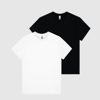 (2PACK) 2000 오버핏 18수 무지 반팔 라운드 티셔츠 l 화이트+블랙