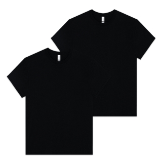 (2PACK) 2000 오버핏 18수 무지 반팔 라운드 티셔츠 l 블랙