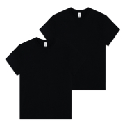 (2PACK) 2000 오버핏 18수 무지 반팔 라운드 티셔츠 2XL, 3XL | 블랙