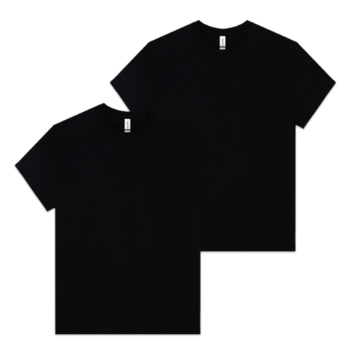 (2PACK) 2000 오버핏 18수 무지 반팔 라운드 티셔츠 2XL, 3XL | 블랙