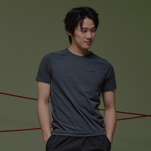 사이버 매쉬 머슬 숏슬리브 차콜