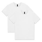 [2PACK] 길단 소프트코튼100% 아시안핏 30수 무지 반팔 티셔츠 | 화이트 2XL, 3XL