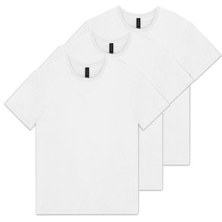 [3PACK] 길단63000 소프트코튼100% 아시안핏30수 무지 반팔티 | 화이트 2XL, 3XL