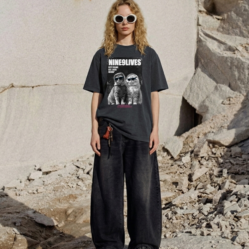 PIGMENT_NINE9LIVES T-SHIRT [DEEP NAVY]