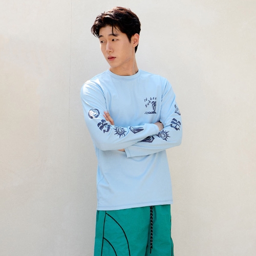 인 써머 새딘 롱슬리브 래쉬가드 | 스카이블루