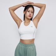 스티치 프레임 시그니처 크롭탑 | 화이트