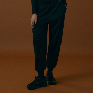 스크런치 하이웨이스트 와이드 팬츠 블랙