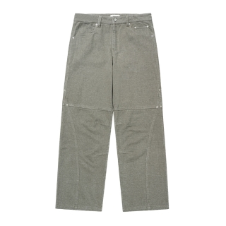 프리미엄 컷 피치 카치온 기모 팬츠 [카키]