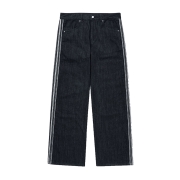 에스닉 스트레이트 데님 팬츠 [블랙]
