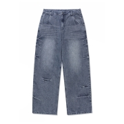 도밍고 플로우 와이드 데님 팬츠 [인디고]